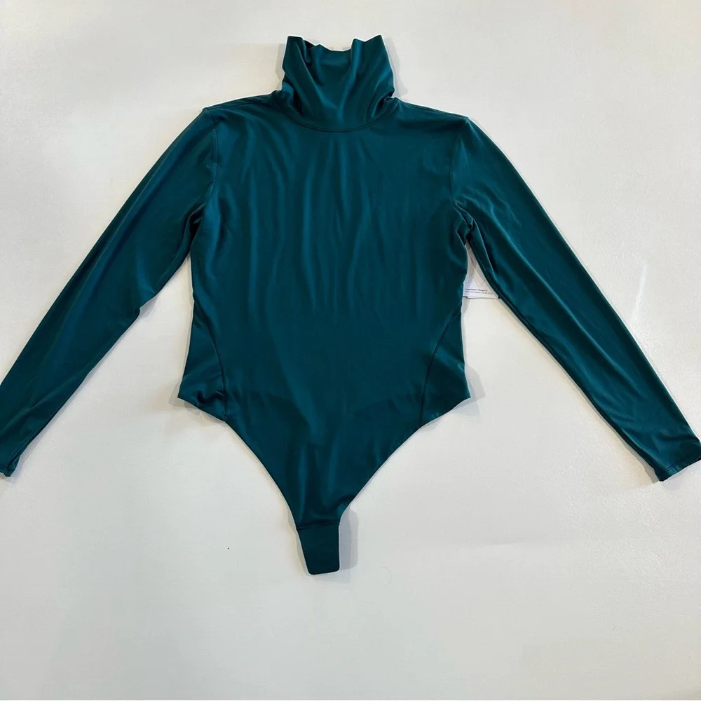 Lululemon Teal Turtleneck Seriously Soft Nulu Long Sleeve Bodysuit Womens Size L